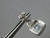 2.02CT DIAMOND AAA AQUAMARINE 14KT WHITE GOLD CUSHION LOVE KNOT HANGING EARRINGS