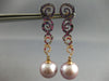 LARGE 1.38CT DIAMOND & AAA MULTI GEM & SOUTH SEA PEARL 18K ROSE GOLD 3D EARRINGS