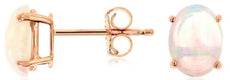 ESTATE 1.80CT AAA CABOCHON OPAL 14KT ROSE GOLD 3D OVAL CLASSIC STUD EARRINGS