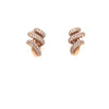 ESTATE 1.32CT DIAMOND 18KT ROSE GOLD 3D CLASSIC TRIPLE SWIRL HANGING EARRINGS