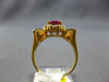 1.57CT DIAMOND & AAA RUBY 18KT YELLOW GOLD 3D ROUND & BAGUETTE ENGAGEMENT RING