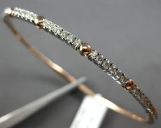 .87CT DIAMOND 14KT WHITE & ROSE GOLD ROUND BY THE YARD FLEXIBLE BANGLE BRACELET