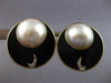 EXTRA LARGE .12CT DIAMOND & AAA PEARL & ONYX 14KT TWO TONE GOLD EARRINGS #27536