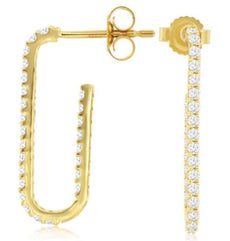 ESTATE .50CT DIAMOND 14KT YELLOW GOLD UMBRELLA INSIDE OUT FUN HANGING EARRINGS