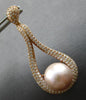 EXTRA LARGE 3.45CT DIAMOND & AAA PINK SOUTH SEA PEARL 18KT ROSE GOLD 3D EARRINGS