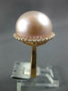 EXTRA LARGE .46CT DIAMOND & AAA PINK SOUTH SEA PEARL 18KT ROSE GOLD 3D HALO RING
