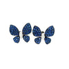ESTATE 1.56CT DIAMOND & AAA SAPPHIRE 18KT WHITE GOLD 3D BUTTERFLY STUD EARRINGS