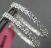 1.19CT DIAMOND 18KT WHITE GOLD 3D CLASSIC ROUND INSIDE OUT HOOP HANGING EARRINGS