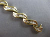 WIDE 5.02CT DIAMOND 14K YELLOW GOLD 3D BAGUETTE MULTI WAVE SWIRL TENNIS BRACELET