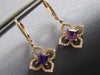 1.37CT DIAMOND & AAA RUBY 14KT WHITE GOLD 3D GEOMETRICAL FLOWER HANGING EARRINGS