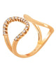 ESTATE .35CT DIAMOND 18KT ROSE GOLD 3D DOUBLE HEART LOVE RING