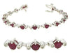 6.24CT DIAMOND & AAA RUBY 14KT WHITE GOLD 3D PAST PRESNT FUTURE TENNIS BRACELET