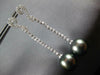 LARGE .52CT DIAMOND & AAA TAHITIAN PEARL 18KT WHITE GOLD SWIRL HANGING EARRINGS
