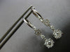 .63CT DIAMOND 14KT WHITE GOLD CLASSIC CLUSTER FLOWER LEVERBACK HANGING EARRINGS