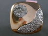 ESTATE LARGE .95CT DIAMOND 14KT WHITE & ROSE GOLD CLUSTER SUNFLOWER MIRROR RING