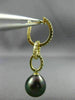 LARGE .81CT DIAMOND & AAA TAHITIAN PEARL 18K YELLOW GOLD OVAL TEAR DROP EARRINGS