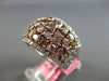 LARGE 3.66CT WHITE & PINK DIAMOND 18K WHITE & ROSE GOLD CLUSTER ANNIVERSARY RING