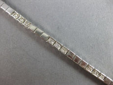1.0CT DIAMOND 14KT WHITE GOLD 3D PAST PRESENT FUTURE SQUARE FUN TENNIS BRACELET