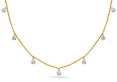 .42CT DIAMOND 14K 2 TONE GOLD CLASSIC BEZEL CHANDELIER BY THE YARD LOVE NECKLACE