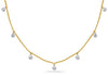 .42CT DIAMOND 14K 2 TONE GOLD CLASSIC BEZEL CHANDELIER BY THE YARD LOVE NECKLACE