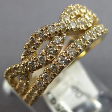 1.03CT DIAMOND 14KT YELLOW GOLD 3D CLASSIC CRISS CROSS INFINITY ANNIVERSARY RING
