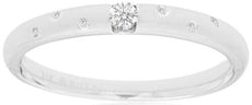 ESTATE .04CT DIAMOND 14KT WHITE GOLD 3D CLASSIC SOLITAIRE ETOILE FUN LOVE RING