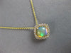 1.05CT DIAMOND & AAA AUSTRALIAN OPAL 14KT YELLOW GOLD 3D CUSHION & ROUND PENDANT