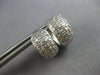 WIDE 1.0CT DIAMOND 14KT WHITE GOLD 3D CLASSIC MULTI ROW HUGGIE HANGING EARRINGS