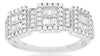 ESTATE .50CT DIAMOND 14KT WHITE GOLD 3D ROUND & BAGUETTE SQUARE ANNIVERSARY RING