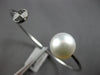 .12CT WHITE & BLACK DIAMOND & SOUTH SEA PEARL 18K WHITE GOLD PIE BANGLE BRACELET