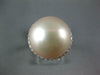 LARGE .44CT DIAMOND & AAA PINK SOUTH SEA PEARL 18KT ROSE GOLD 3D HALO LOVE RING