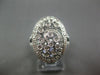 ESTATE LARGE .38CT DIAMOND 14KT WHITE GOLD FILIGREE MILGRAIN OVAL SWIRL FUN RING