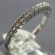 ESTATE .15CT DIAMOND 14K WHITE GOLD ROUND SEMI ETERNITY WEDDING ANNIVERSARY RING