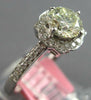 ESTATE 1.05CT DIAMOND 18K WHITE GOLD ROUND SOLITAIRE STAR FLOWER ENGAGAMENT RING