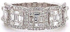 1.11CT DIAMOND 18KT WHITE GOLD ROUND & BAGUETTE CLUSTER SQUARE ANNIVERSARY RING