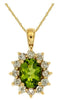 1.88CT DIAMOND & AAA PERIDOT 14KT YELLOW GOLD 3D OVAL & ROUND FLOATING PENDANT