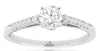 ESTATE .61CT DIAMOND 14KT WHITE GOLD 3D CLASSIC ROUND ETOILE ENGAGEMENT RING