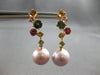 2.01CT AAA MULTI COLOR SAPPHIRE & PINK SOUTH SEA PEAL 18KT ROSE GOLD 3D EARRINGS