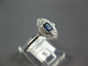 SMALL .31CT DIAMOND & AAA SAPPHIRE 18KT WHITE GOLD EMERALD CUT & ROUND FUN RING