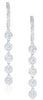 .65CT DIAMOND 14KT WHITE GOLD 3D MULTI FLOWER CHANDELIER HUGGIE HANGING EARRINGS
