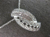 ESTATE LARGE .43CT DIAMOND 18K WHITE GOLD 3D MULTI ROW FILIGREE FLOATING PENDANT