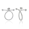 1.57CT DIAMOND 18K WHITE GOLD CIRCULAR CRISS CROSS SIDEWAY HOOP HANGING EARRINGS