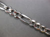 ESTATE LARGE & LONG 14KT WHITE GOLD 3D CLASSIC SOLID FIGARO MENS BRACELET