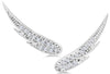 ESTATE .25CT DIAMOND 14KT WHITE GOLD 3D CLASSIC MULTI LEAF EAR CLIMBER EARRINGS