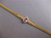ANTIQUE 1.95CT AAA CZ & AAA PINK SAPPHIRE 14K 2 TONE GOLD MILGRAIN LOVE BRACELET
