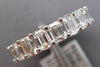 LARGE 4.08CT DIAMOND 18KT WHITE GOLD EMERALD CUT SHARED PRONG ANNIVERSARY RING