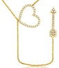 ESTATE .33CT DIAMOND 14KT YELLOW GOLD ROUND ARROW & HEART LARIAT LOVE NECKLACE
