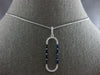 .77CT DIAMOND & AAA SAPPHIRE 14K WHITE GOLD 3D BAGUETTE & ROUND FLOATING PENDANT