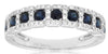 .89CT DIAMOND & AAA SAPPHIRE 14KT WHITE GOLD 3D SQUARE SETTING ANNIVERSARY RING