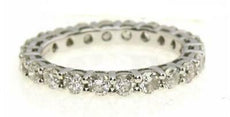 1.34CT DIAMOND 18KT WHITE GOLD 3D ROUND SHARED PRONG ETERNITY ANNIVERSARY RING
